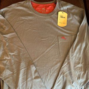 Tommy Bahama Men's Long Sleeve Shirt with Pocket Grey NEW WITH TAGS